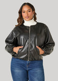 Faux Leather Bubble Jacket