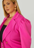 Button Front Crepe Blazer