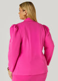 Button Front Crepe Blazer