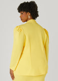 Button Front Crepe Blazer