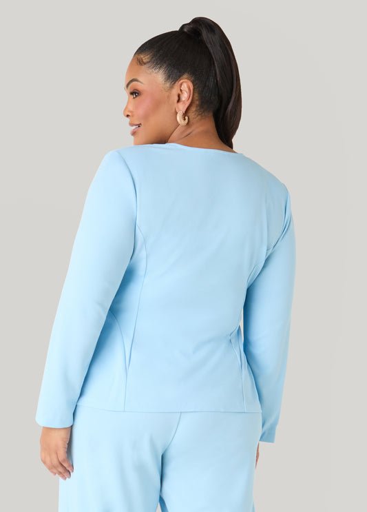 Square Neck Peplum Blazer