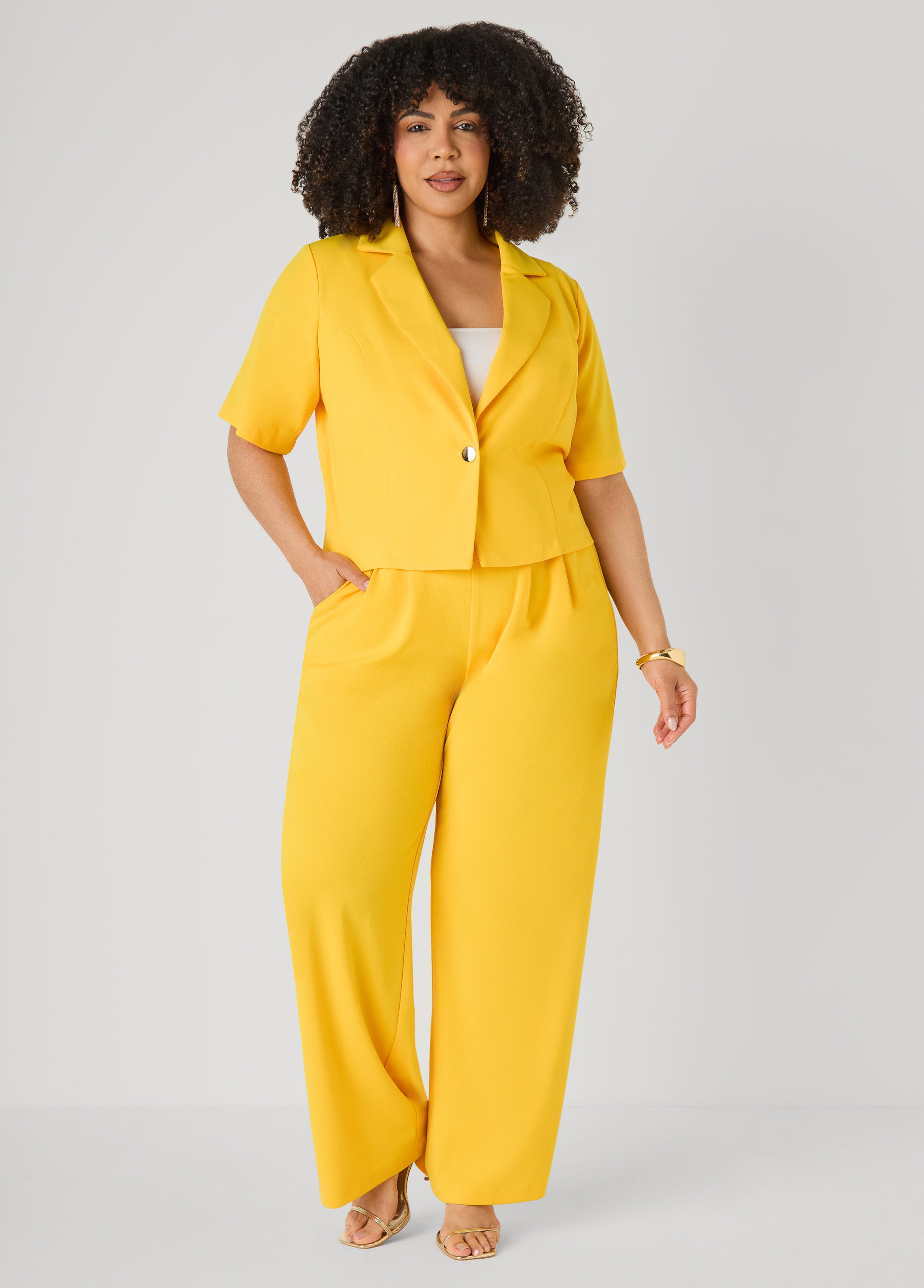 Cropped Crepe Blazer – Ashley Stewart