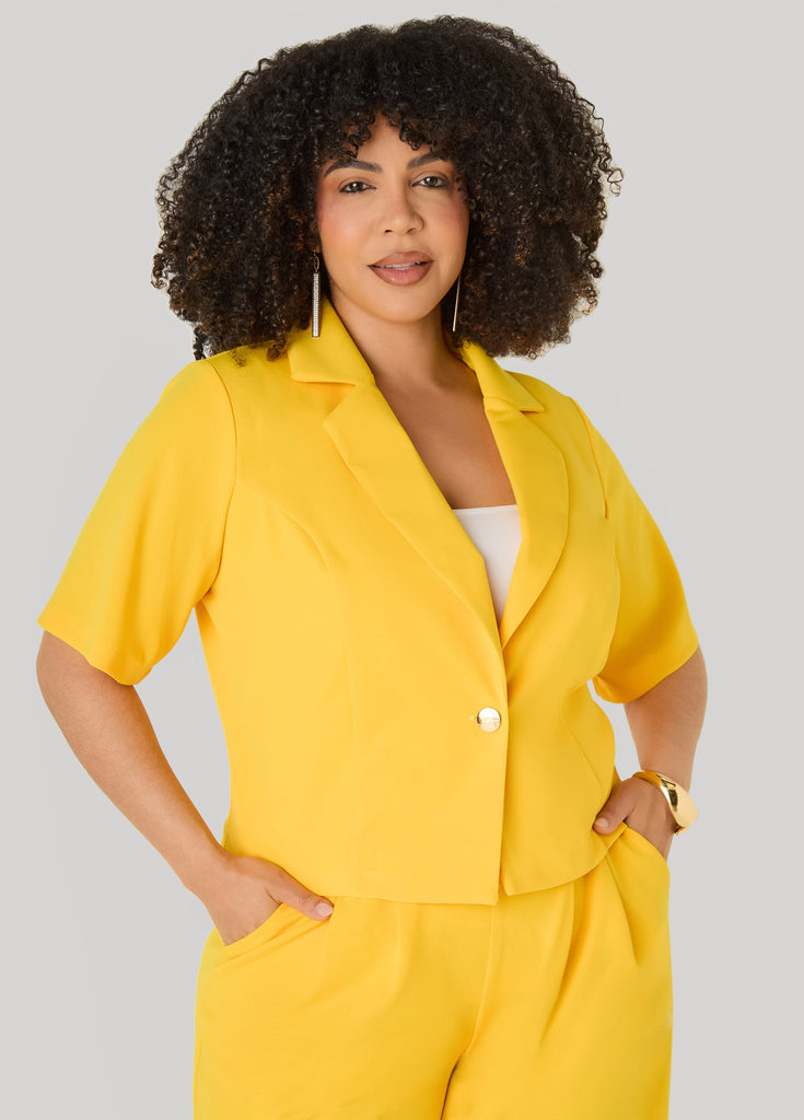 Cropped Crepe Blazer – Ashley Stewart