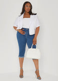 Cropped Crepe Blazer