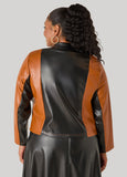 Two Tone Faux Leather Jacket