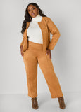 Faux Suede Straight Leg Pants