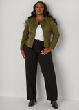 Open Front Faux Suede Jacket