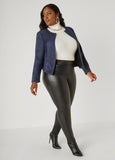 Open Front Faux Suede Jacket