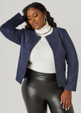 Open Front Faux Suede Jacket