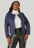 Open Front Faux Suede Jacket