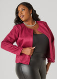 Open Front Faux Suede Jacket