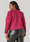 Open Front Faux Suede Jacket
