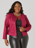 Open Front Faux Suede Jacket