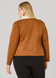Open Front Faux Suede Jacket