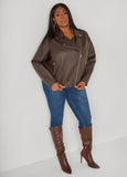 Faux Leather Moto Jacket