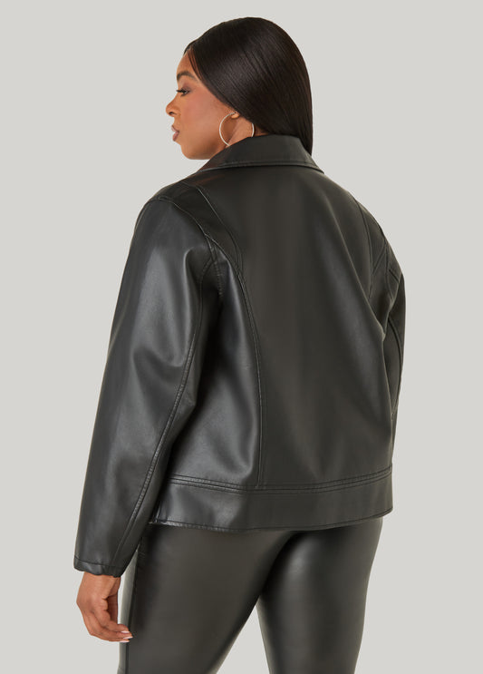 Faux Leather Moto Jacket