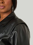 Faux Leather Bomber Jacket