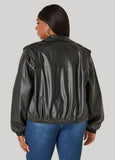 Faux Leather Bomber Jacket