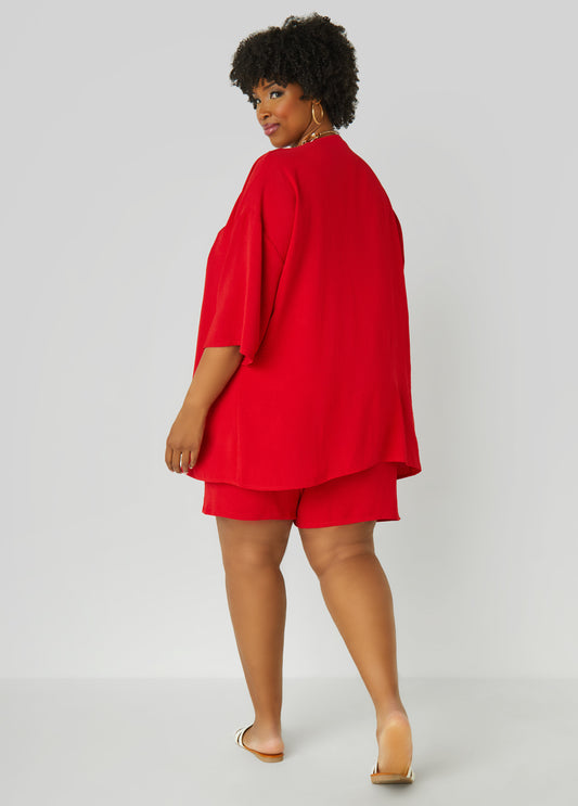 Textured Open Front Jacket