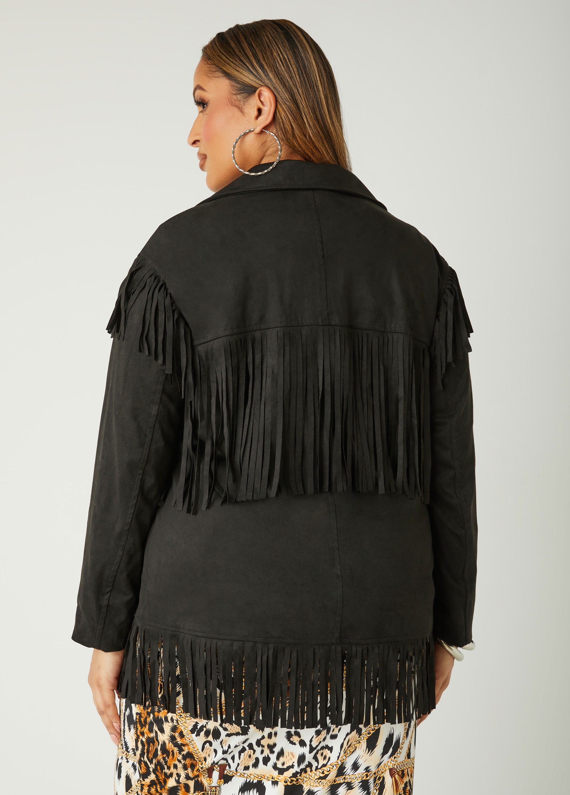 Plus Size Faux Suede Jacket Plus Size Suede Fashion Coat – Ashley 