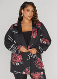 Plus Size Printed Ponte Blazer