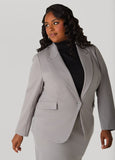 Plus Size Buttoned Ponte Blazer