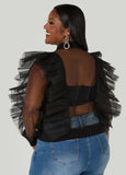 Ruffled Tulle Jacket