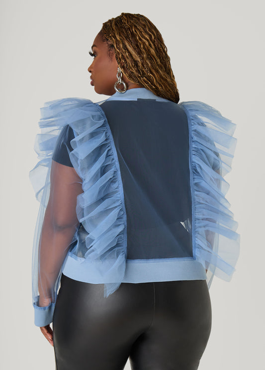 Ruffled Tulle Jacket