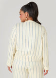 Pinstriped Zip Front Jacket