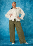Plus Size Classic White Boucle Luxe Jacket Plus Size Knit Blazer