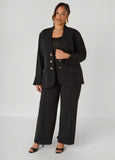 Hammered Button Front Blazer