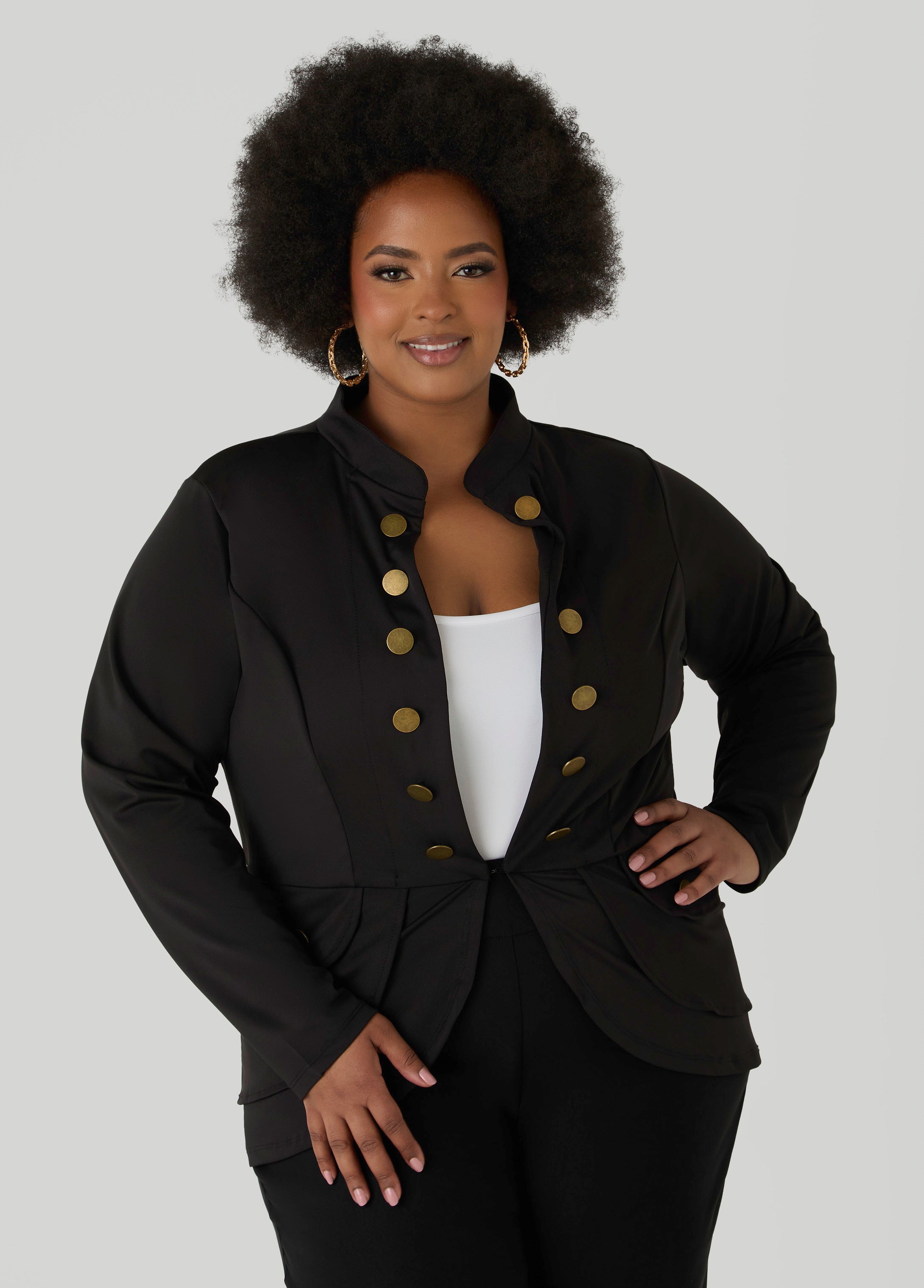 Button Detailed Military Jacket