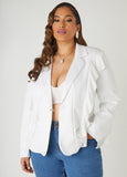 Ruffle Trimmed Blazer