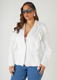 Ruffle Trimmed Blazer