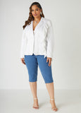 Plus Size Ruffle Trimmed Blazer