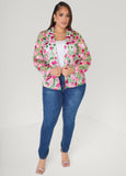 Floral Embroidered Tulle Blazer