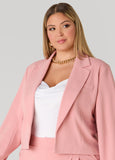 Open Front Cropped Blazer