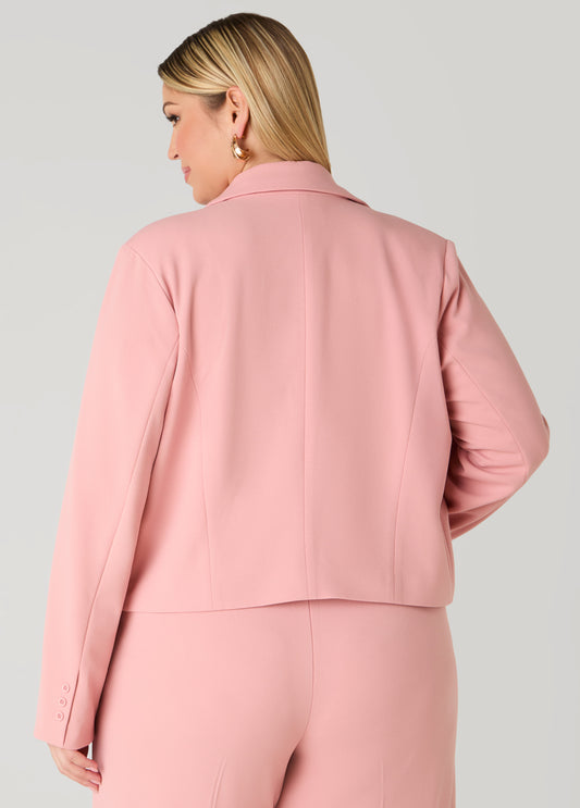 Open Front Cropped Blazer