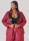 Sequined Animal Print Blazer