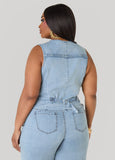 Braided Chambray Vest