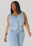 Braided Chambray Vest