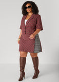 Cropped Plaid Blazer