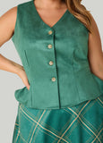 Faux Suede Peplum Vest