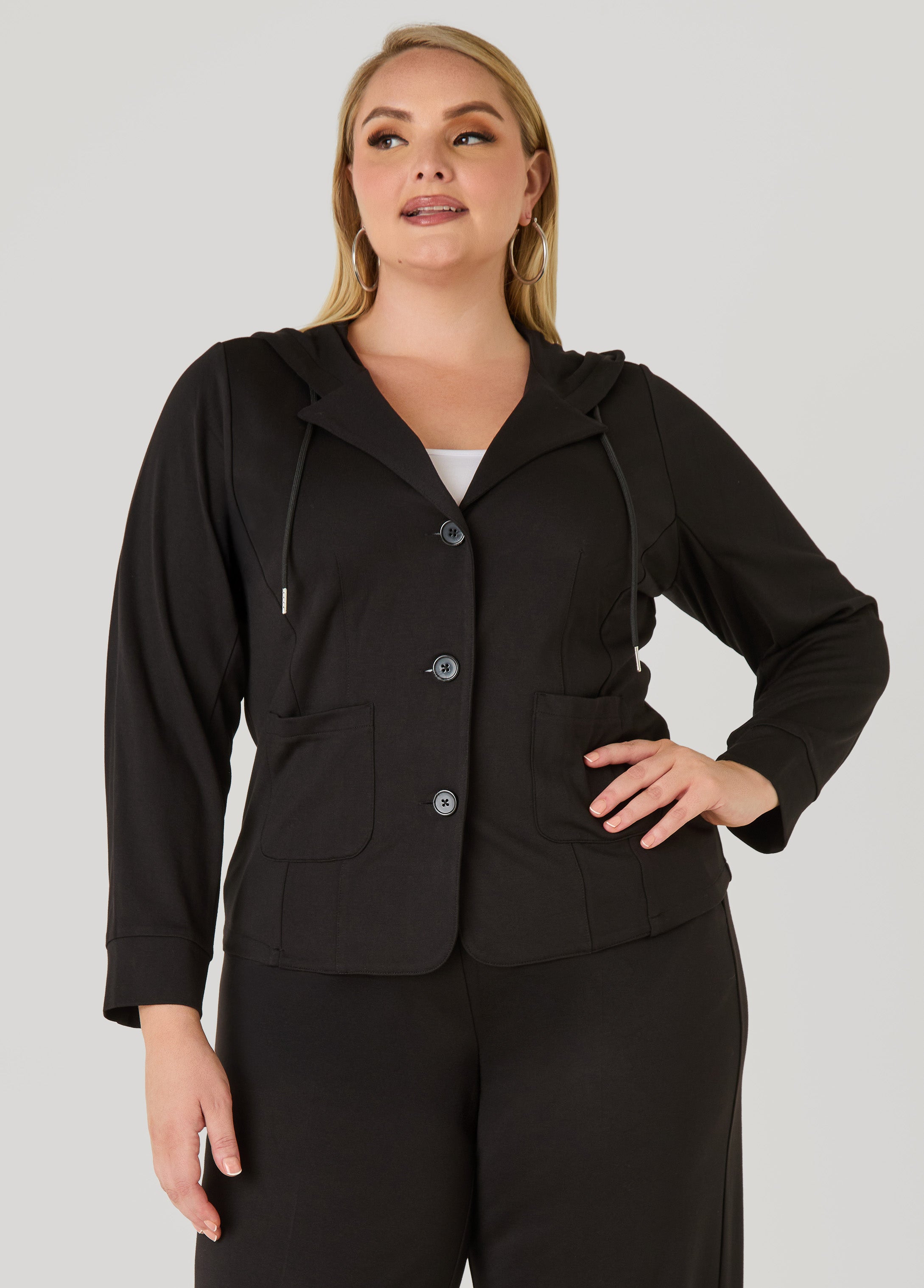 Hooded Ponte Jacket
