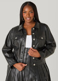 Faux Leather Trucker Jacket