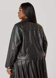 Faux Leather Trucker Jacket