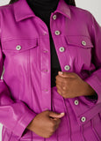 Faux Leather Trucker Jacket
