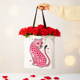 Leopard Valentine Canvas Tote Bag