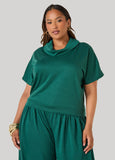 Cowl Neck French Terry Pullover