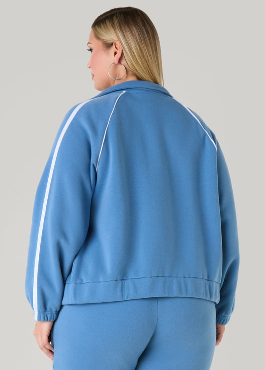 Piped Zip Front Track Jacket